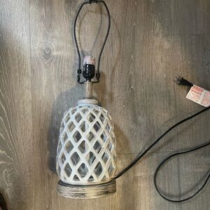 StyleCraft Home Collection  White Lattice Table Lamp